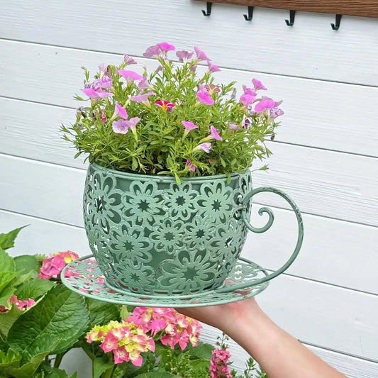 Floral Teacup Garden Planter