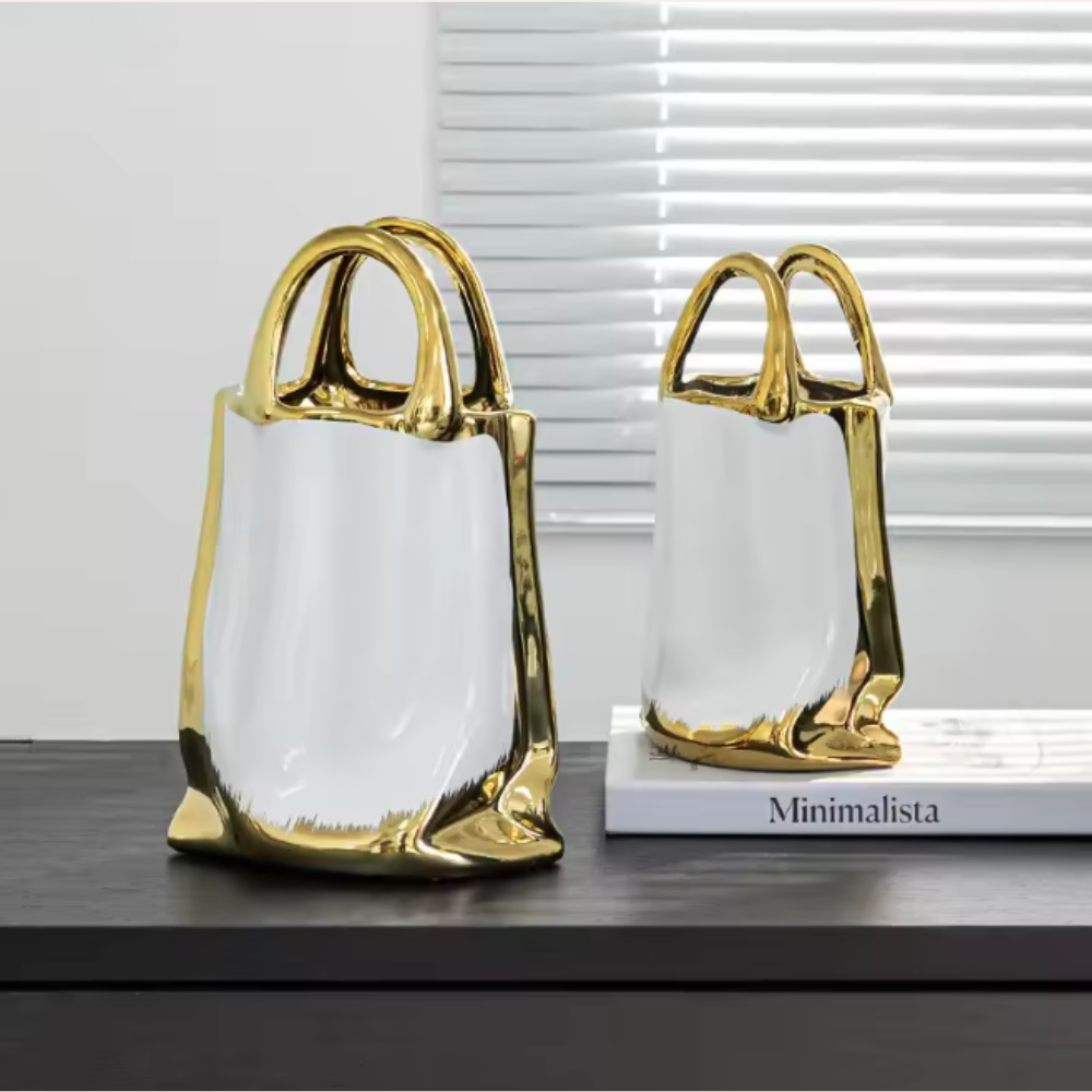 Gilded Handbag Vase