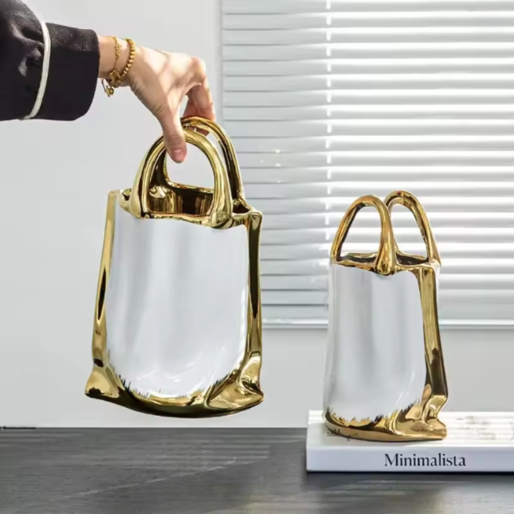 Gilded Handbag Vase