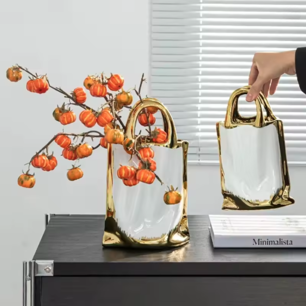 Gilded Handbag Vase
