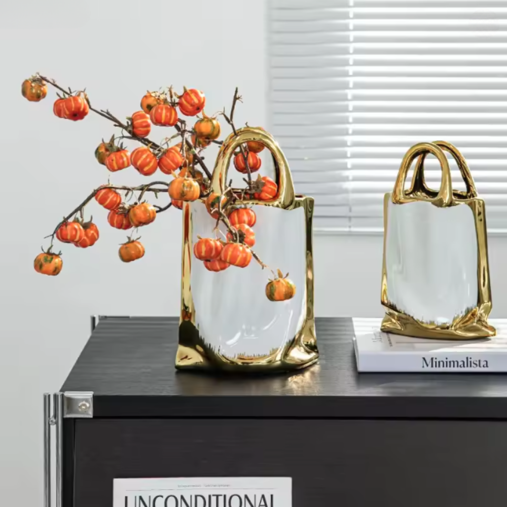 Gilded Handbag Vase