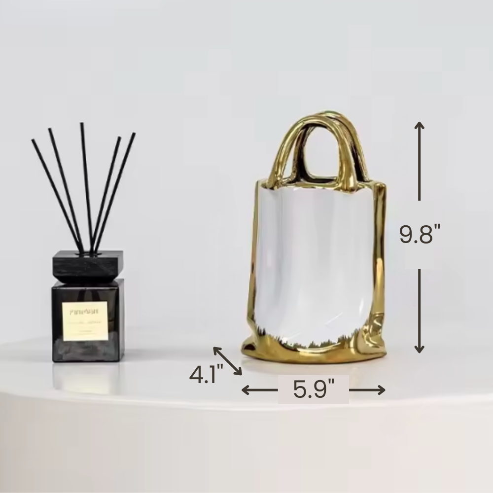 Gilded Handbag Vase