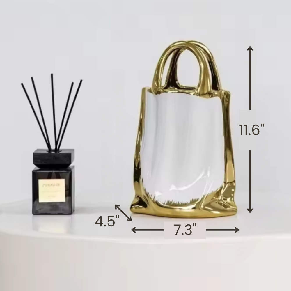 Gilded Handbag Vase