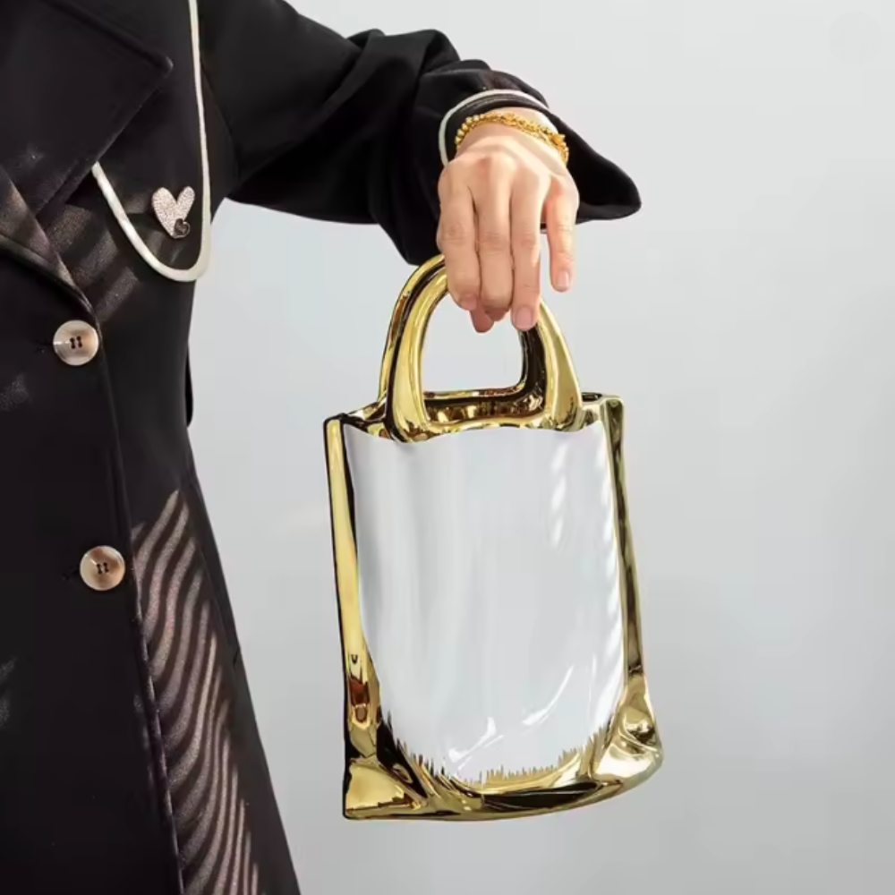 Gilded Handbag Vase