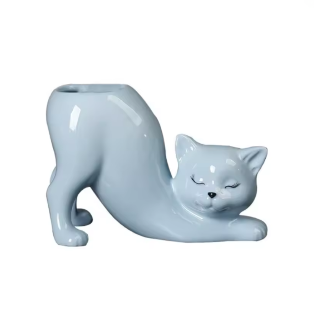 Stretching Cat Planter