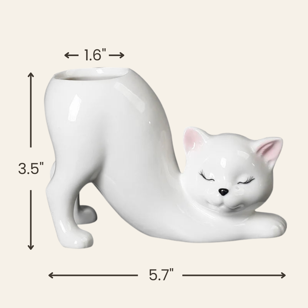 Stretching Cat Planter