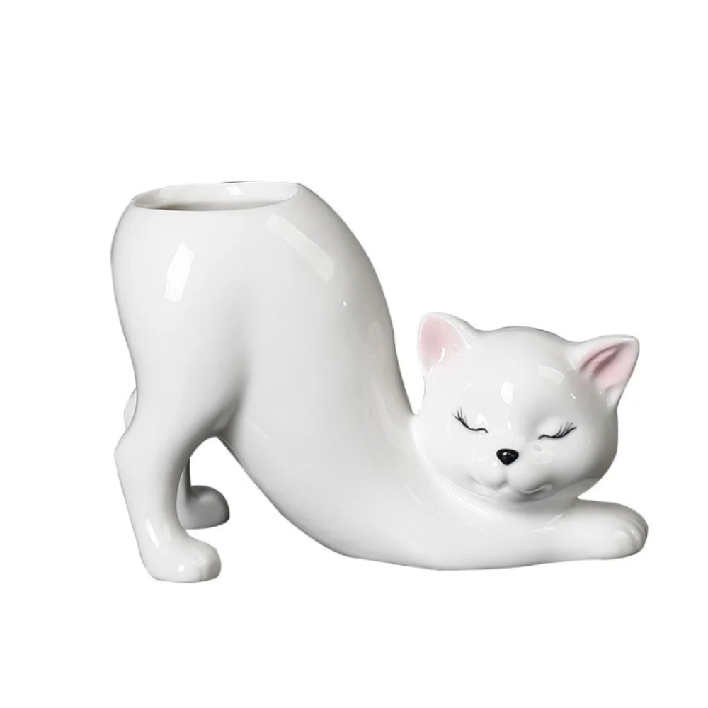 Stretching Cat Planter